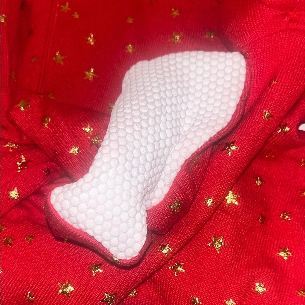 Red Starry Kids Pajamas Footed with Bear Lovey 18M NWT - Picture 5 of 5